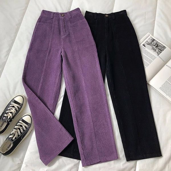 Women's Corduroy Pants | Elastic Waist Cotton Pants